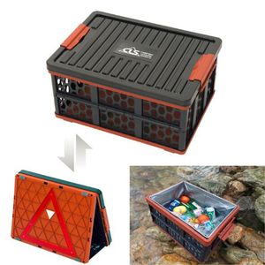 Contenedor plegable de gran capacidad para interiores y exteriores, caja de almacenamiento plegable, cubo, multifunción, para coche, Camping, pesca, viaje, cestas de plástico, 28L