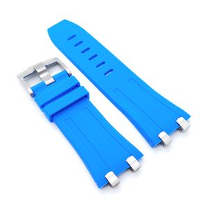 28 mm - Blue Blue Fluorized Bandle Fluorined Band pour AP Royal Oak Offshore 42 mm montre