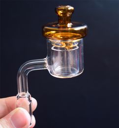 Clou thermique de Banger de Quartz de dessus plat de 28mm avec le chapeau coloré de Carb de bulle de verre d'ovni pour des accessoires de bong de tuyau d'eau en verre de plate-forme de Dab