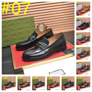 28Model Designer Loafers For Men Yellow Sole Shoes Brogue Round Toe Slip op echte lederen luxe feest trouwschoenen mannen schoenen groot formaat 38-46