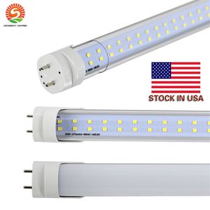 Stock Aux États-Unis 28W 4ft Tubes Led Doubles Rangées 192LEDs T8 LED Tubes de Lumière Remplacement Tube régulier Éclairage AC 110-240V UL FCC