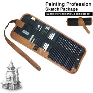 2939pcs croquis crayon ensemble professionnel croquis dessin kit sacs en bois pour les étudiants de l'école de peintre fournitures d'art Y200709