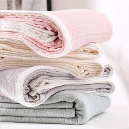 29 colores 100% algodón muselina cubierta de cama casero textil adulto niños muselina cama manta sofá cama lanza mantas para camas LJ201014