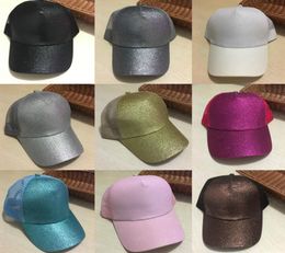 29 kleuren glitter paardenstaart balpet rommelige broodjes trucker ponycaps effen baseball vizier cap glitter paardenstaart hoeden JXW2643709065