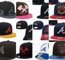 29 kleuren Heren Baseball Snapback Hoeden Alle Teams Bloemen Zwart Marineblauw Hip Hop Atlanta Sport Letter A Verstelbare petten Chapeau Stitch 2024 Au2-07