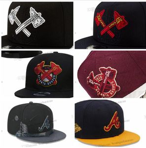 29 couleurs Hommes Baseball Snapback Chapeaux Toutes les équipes Fleurs Noir Bleu Marine Hip Hop Atlanta Sport Lettre A Casquettes réglables Chapeau Stitch 2024 Au2-010