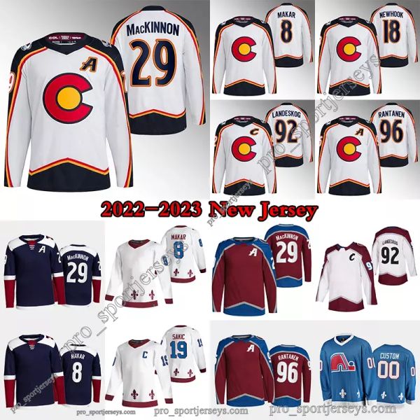 29 Nathan Mackinnon Reverse rétro Hockey Jersey Custom Cale Makar Avalanche 96 Mikko Rantanen Gabriel Landeskog Joe Sakic Devon Toews Logan O'Connor Jerseys