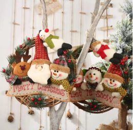 29cm de Noël de couronne de Noël Simulation de porte de coton Hangle de porte de coton décoration âgée de neige de neige