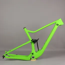 29er boost suspensie XC MTB frame FM027 DISC -rem BSA Fluorescent Green Carbon Fiber T700 Max Tyre 29er x 2.35