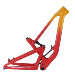 29er Koolstofvezel Volledige ophanging MTB Frame FM831 Vork Reizen 160mm BB92 Aangepaste verf