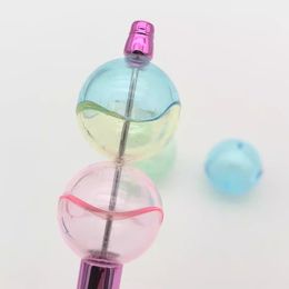 Boule vide faite à la main, artisanat Unique de 29mm, avec trous, couleurs fantaisie pour enfants, boules à neige décoratives DIY, boule vide pour stylo perlé