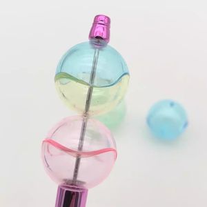 Bola vacía hecha a mano artesanal única de 29mm con colores de agujero, globos de nieve decorativos DIY para niños y niñas, bola vacía para bolígrafo con cuentas