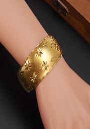 Bracelets de 29 mm de large pour les femmes039S 14 K jaune en or solide rempli de bijoux de dubai bracelets ouverts Bracelets Bridal Giftmom présente1623198