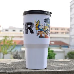 Gobelets blancs en plastique de Sublimation de 29 oz avec couvercles bouteilles d'eau de transfert de chaleur bricolage 850 ml tasses de lait à boire par Air A12