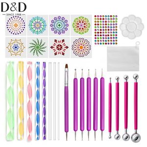 29pcs Herramientas de salto de mandala para dibujar herramientas de punta de pintura de hechizas para pintar accesorios de mandalas rocas uñas