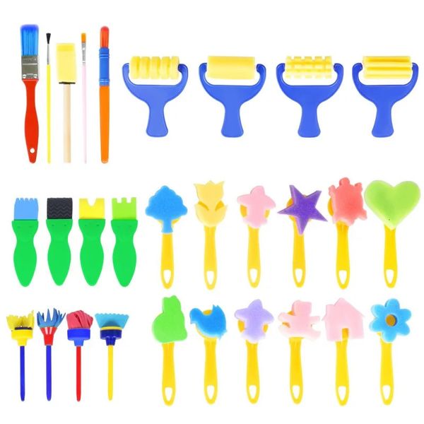 29 pièces/ensemble enfants bambin éponge tampon brosse dessin jouets maternelle éducatif bricolage Art artisanat Graffiti créativité enfants cadeaux 240318