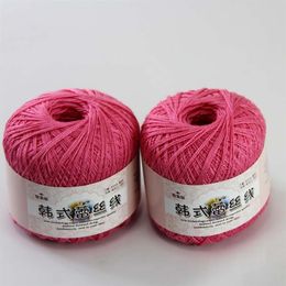 Fil de coton doux, 2 balles x 50g, pull en dentelle au Crochet, tricot au Crochet, 16103-2 Berry Pink205B