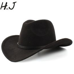 2Big maat wollen dames heren westerse cowboy hoed voor heer dame jazz cowgirl met lederen cloche kerk sombrero caps 240327