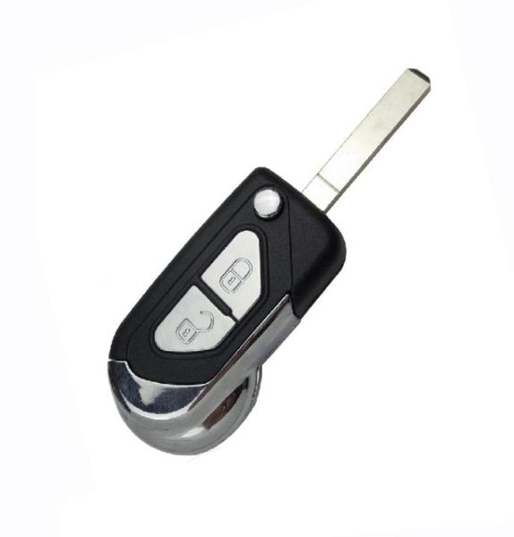 Coque de clé télécommande pliable à 2 boutons, étui de remplacement pour clé de voiture, lame HU83 non coupée, pour citroën C3 C4 C5 DS324992673630885