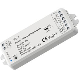 1CH * 5A 12-24VDC 2 fils WW + CW CCT CV contrôleur V2-S contrôleur de barre de lampe de température de couleur à double ligne