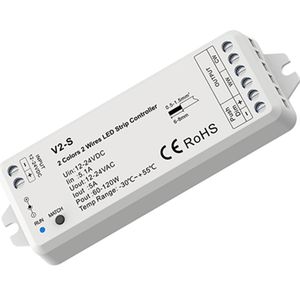 1ch*5a 12-24VDC 2-Wires WW+CW CCT CV-controller V2-S Dual-Line kleur Temperatuurlampbalk Controller