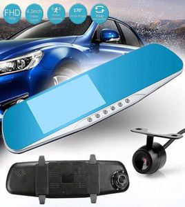 2CH CAR DVR 1080P VIDEO RECOSTER MIRORROR FULL HD Digitale dashcam Voorkant 170 graden 43 inch Night Vision Gsensor Parking Monitor3992414