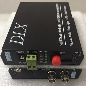 Transmisor y receptor de fibra óptica de datos de video digital de 2 canales Convertidor de video a fibra CCTV coaxial BNC con retorno de datos RS485 Simplex FC
