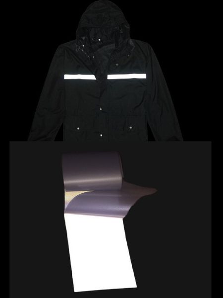 Film de transfert de signal de trafic de réflexion haute lumière Fer à repasser sur des vêtements de sport Vest d'avertissement Sécurité grise gris auto-adhésif ruban accessoires
