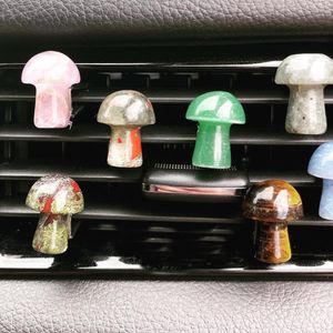 2 cm sculpture Mini champignon forme accessoires de mode Quartz pierre voiture sortie d'air pince coupante cristal guérison décoration décor intérieur Acc