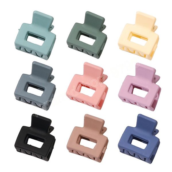 2cm mat Mini Mini Square Hair Claws Clip pour femmes Chic Small Barrettes Crabe Hairpin Female Accessoires Hair Styling Outil