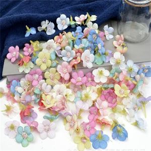 Mini têtes de fleurs de marguerite multicolores, 2cm, fleurs artificielles en soie pour couronne, Scrapbooking, décoration de mariage à domicile, GC1886