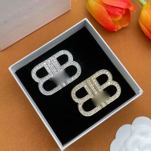 2 couleurs or argent broches marque de luxe Designer lettres broches célèbres double lettre broches strass costume broche bijoux accessoires