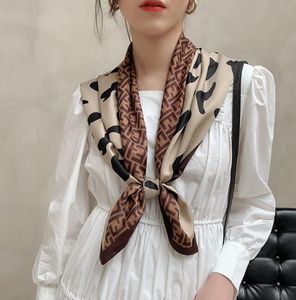 Bufanda de seda con estampado de letras de 2 colores para mujer