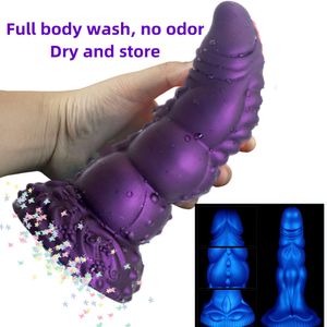 2colors Liquid Silicone Monster Dildo Butt Plug DILDOS Realidad erótica Men Soft Pene for Women Masturbator Adulto Sexy Toy