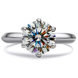 2CT 80 mm D-kleur Solitaire diamanten ring 14K witgoud Verlovingstest positief laboratorium gemaakt 240402