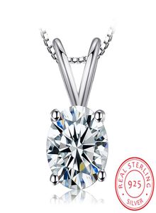 2ct Lab Diamond Solitaire Hanger Ketting 925 Sterling Zilver Choker Verklaring Ketting Dames Zilver 925 Sieraden Met 45cmChain507106046