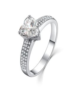 2CT en forme de coeur pavé Anneau de diamant étonnant pour les femmes Engagement Platinum 950 bijoux semi-mont9100822