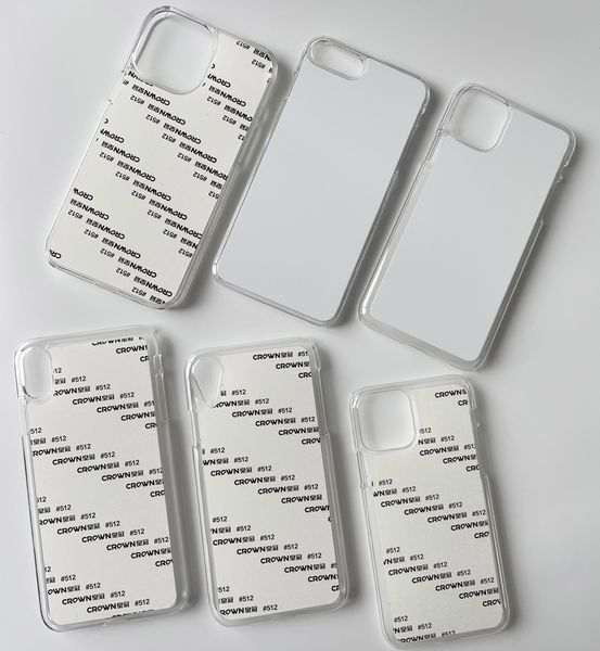 Caja de teléfono de plástico duro Impresión por sublimación hoja de aluminio en blanco para iphone 11 12 13 pro max XR XS 8 PLUS 6S SE 10 unids / lote