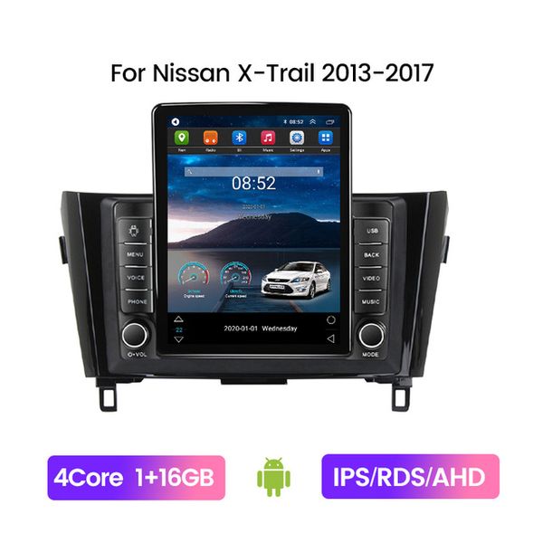 Radio con vídeo para coche Android 2D de 9 pulgadas para Nissan x-trail 2013 2014, unidad principal compatible con Bluetooth, wifi, control del volante
