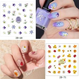 Sticker à ongles 2d Décoration de l'art nail 60 styles de la feuille de fleur design en dente