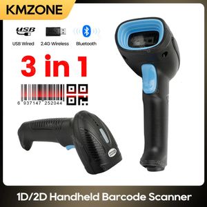 2D QR Reader Scanner 1D / 2D Handheld Barcode Scanner Bar Bar Scanner QR Scanner USB Wire sans fil 2.4g Bluetooth PDF417 Code DM 240416