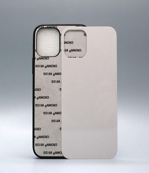 Case de sublimación de bricolaje de goma 2D para iPhone 13 12 11 Pro Max con pegamento de chapa de metal de aluminio 50pcslot9264186