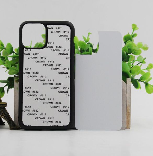 Étuis vierges en caoutchouc tpu + pc par Sublimation 2D, pour iphone 12, 11 pro max, modèle avec plaques et colle, livraison gratuite, 100 pièces