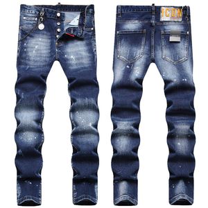 2Designer Purple Jeans Men Dames High Street Wash denim geborduurde ritsknop slanke rechte been jeans klassieke modestraat slijtage met luxe jeans #15