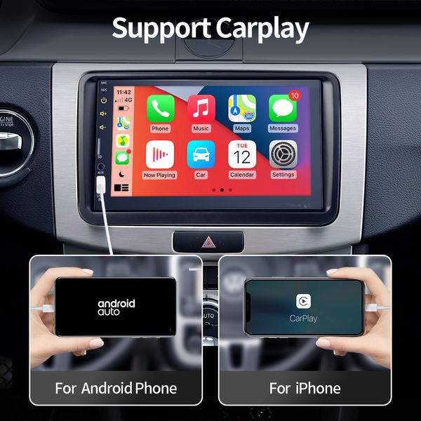 Autoradio 7 pouces, lecteur MP3 MP5, CarPlay, Bluetooth, écran tactile, unité centrale, Support de caméra arrière, pour Toyota Nissan universel, 2din