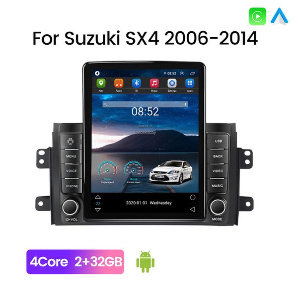 2Din 9 pouces Android autoradio vidéo pour 2006-2012 Suzuki SX4 prise en charge Bluetooth wifi 3G 4G USB OBDII caméra de recul miroir linK