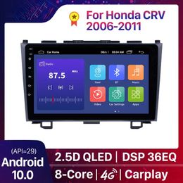 2DIN Android 10.0 Coche DVD Radio Player WiFi GPS Navegación para Honda CRV 2006- 2011 Multimedia Unidad de cabeza