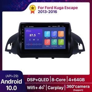 2Din Android 10 9 pouces lecteur dvd de voiture pour Ford Kuga Escape 2013-2016 unité principale WiFi stéréo GPS multimédia