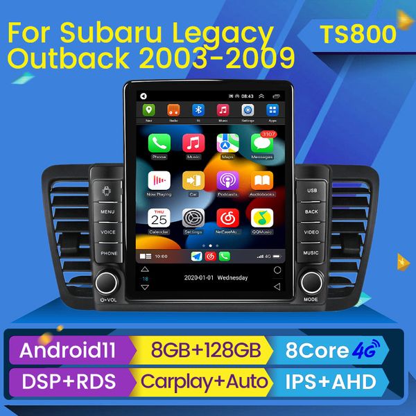 2din Android 11 DSP Car dvd Radio Multimedia Video Player Navigazione GPS per Subaru Outback 3 Legacy 4 2003-2009 Tesla Style