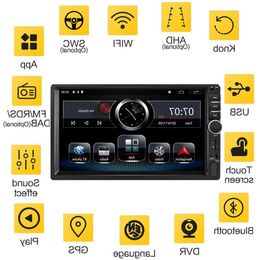 Envío gratuito 2DIN Android 81 7 ''reproductor multimedia para coche 16G 32G 64G WiFi FM RDS DAB AUX USB TF GPS Audio para coche Radio 2Din Navig Ackd